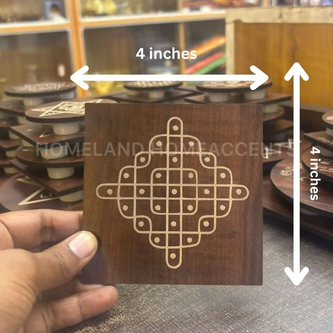 MDF Manai Palagai Square - Sikku Kolam Design