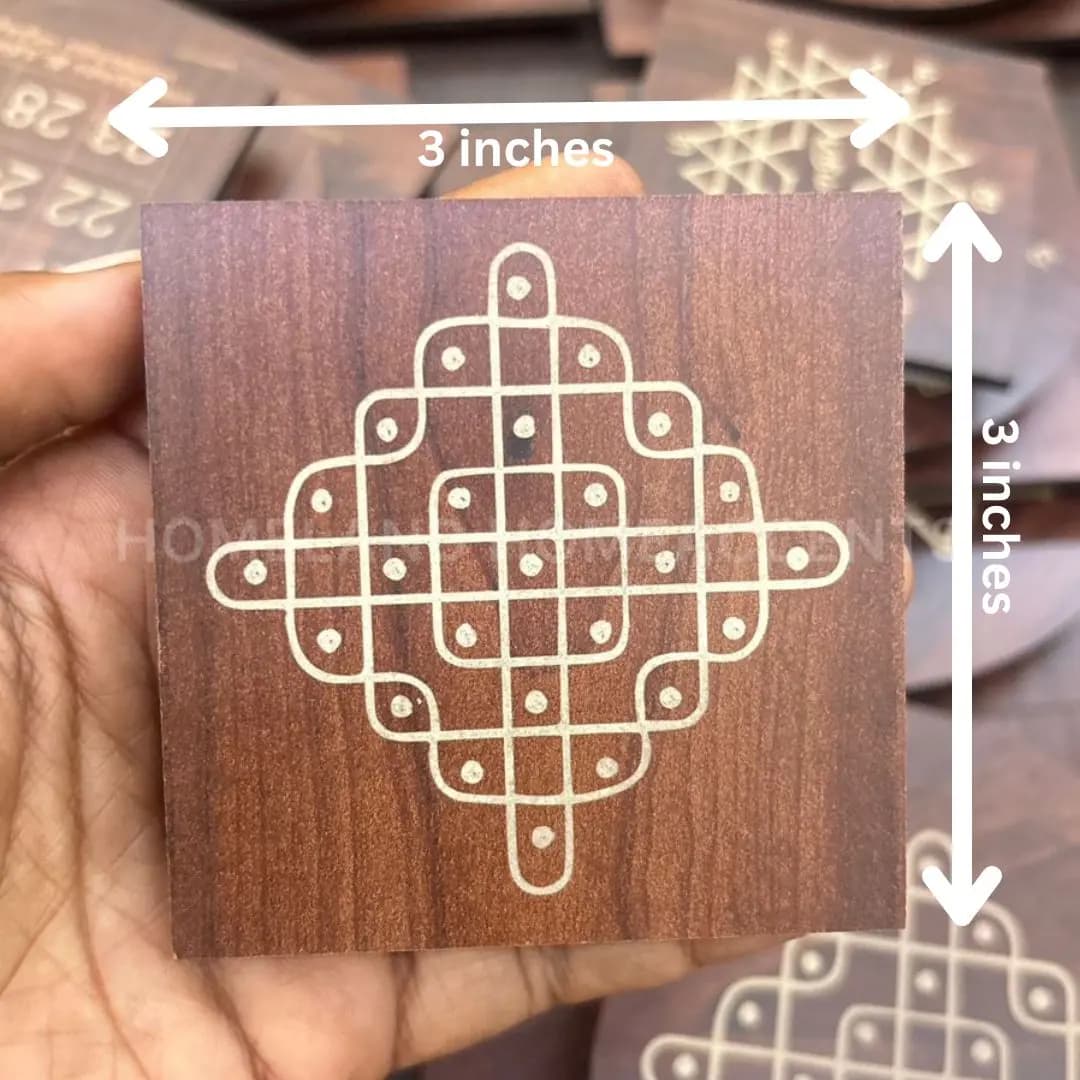 MDF Manai Palagai Square - Sikku Kolam Design