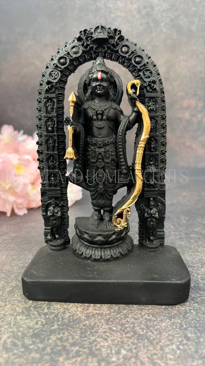 Ram Lalla statue with gold bow and arrow