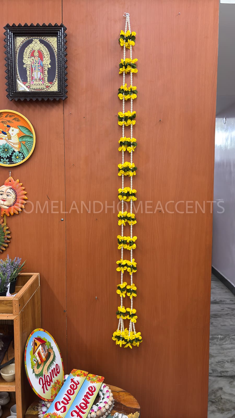 Elegant Beads Thoranam with Fabric Flowers (Pair)